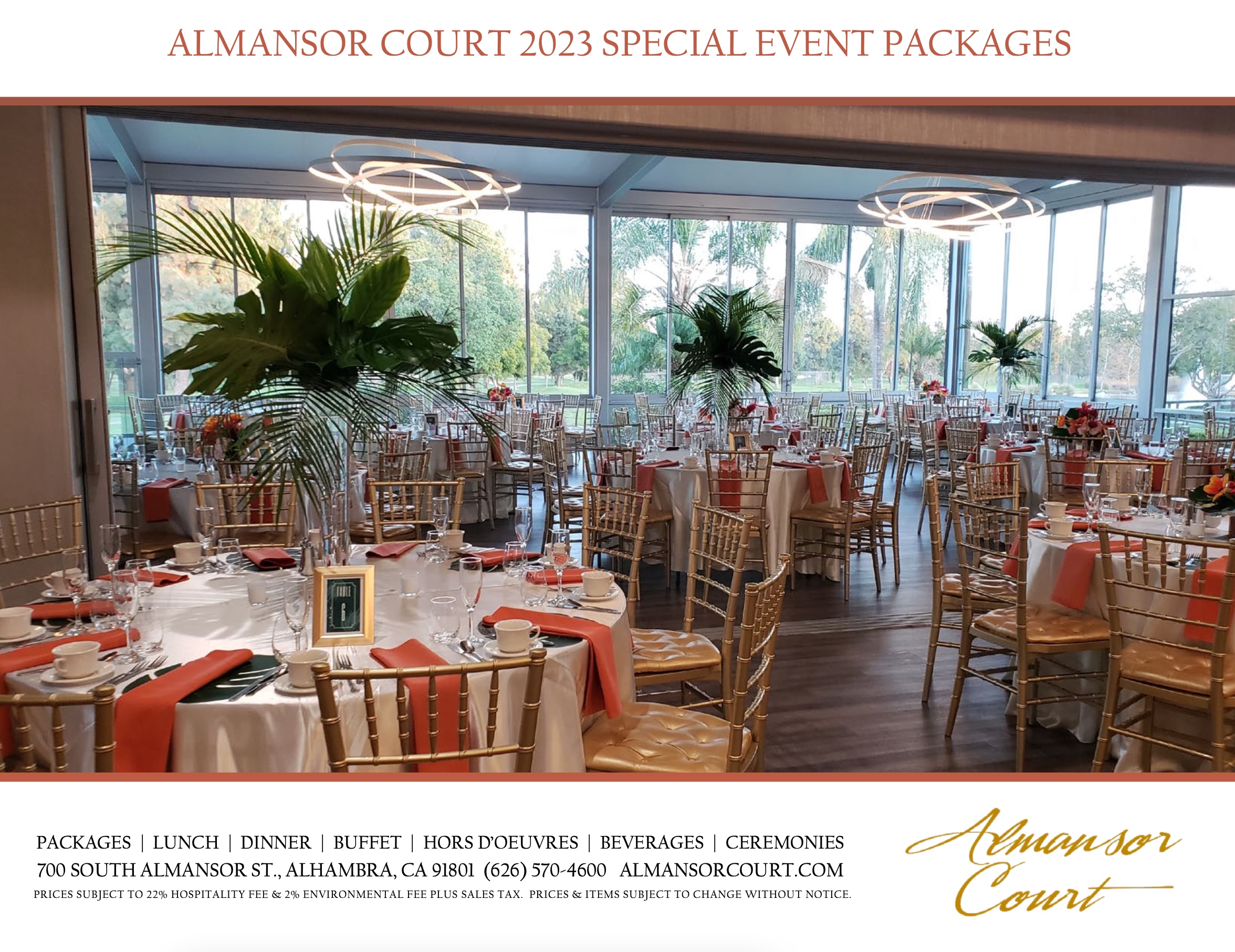 Almansor Court Banquet Menus